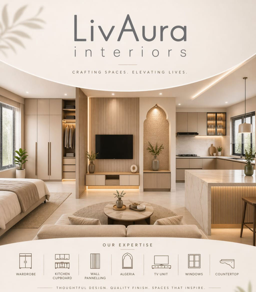 LivAura Interiors modern living room design