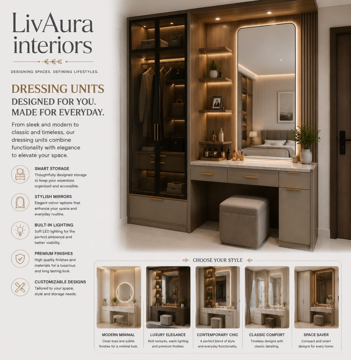 Luxury bathroom interior with LED mirror