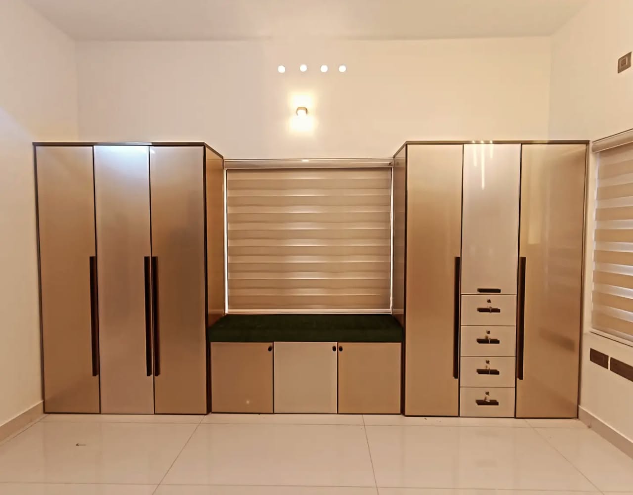 Dining space interior with partitions